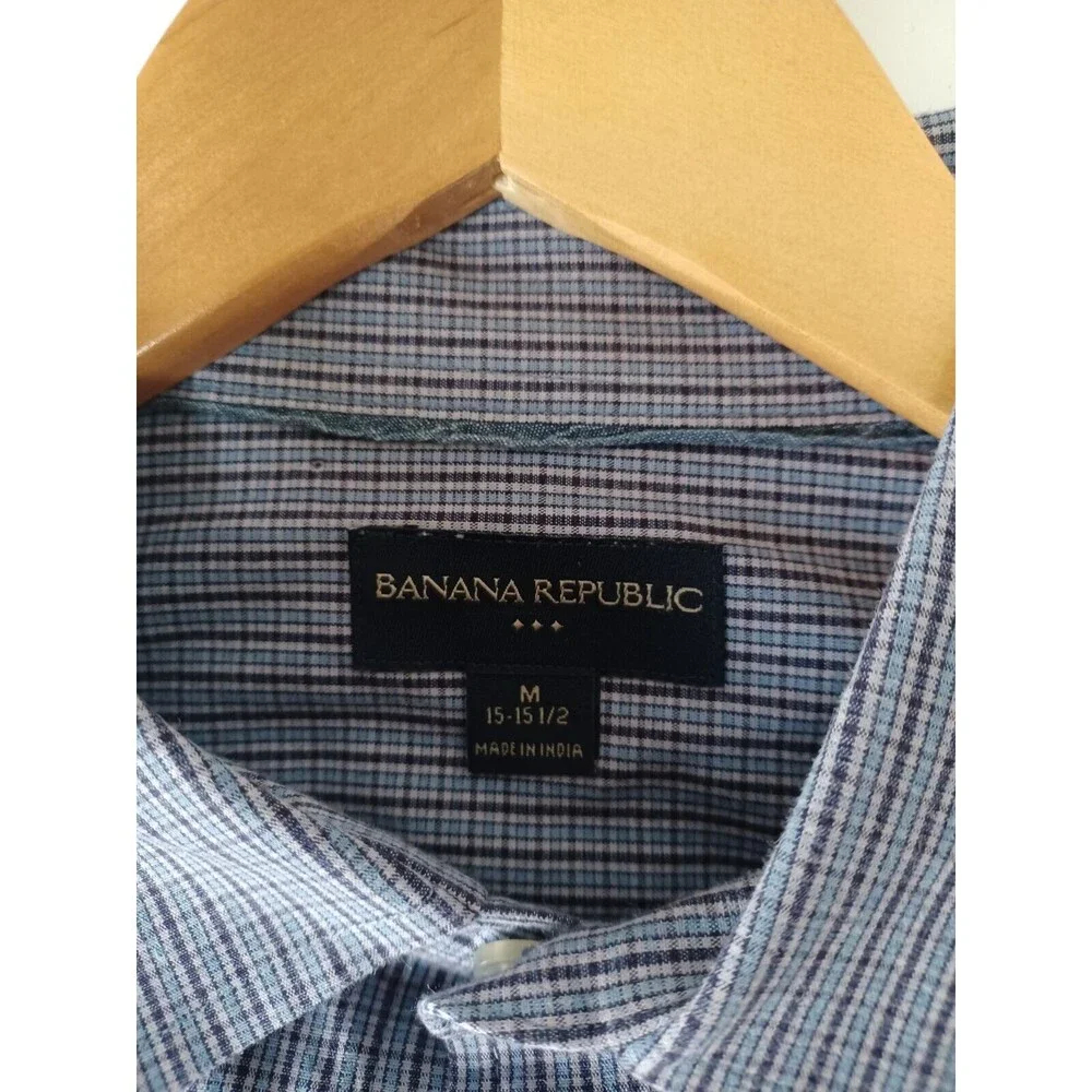 Banana Republic 100% cotton Button Up‎ Shirt Mens Medium 15 - 15 1/2 EUC